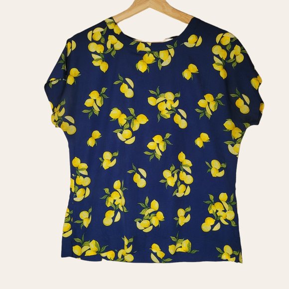 Banana Republic Lemons Blouse Women's S - Picture 2 of 4